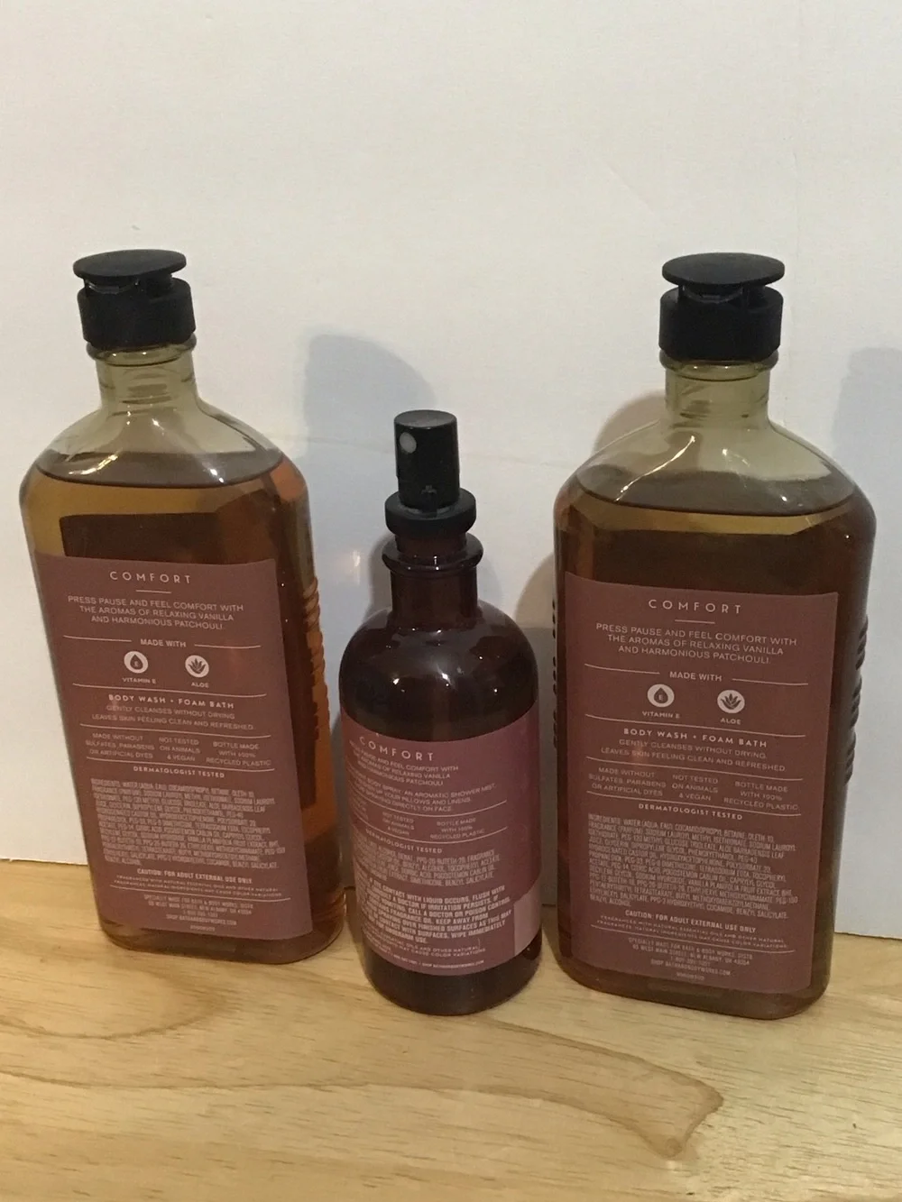 Bath & Body Works Vanilla & Patchouli (2) Body Wash & (1) Oil Mist Set